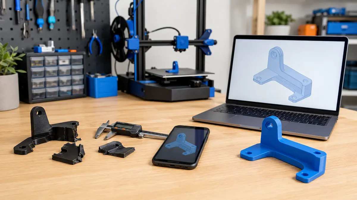 Kaputtes Kunststoffteil mit dem 3D-Drucker ersetzen: vom Bruchstück zum passenden Ersatzteil