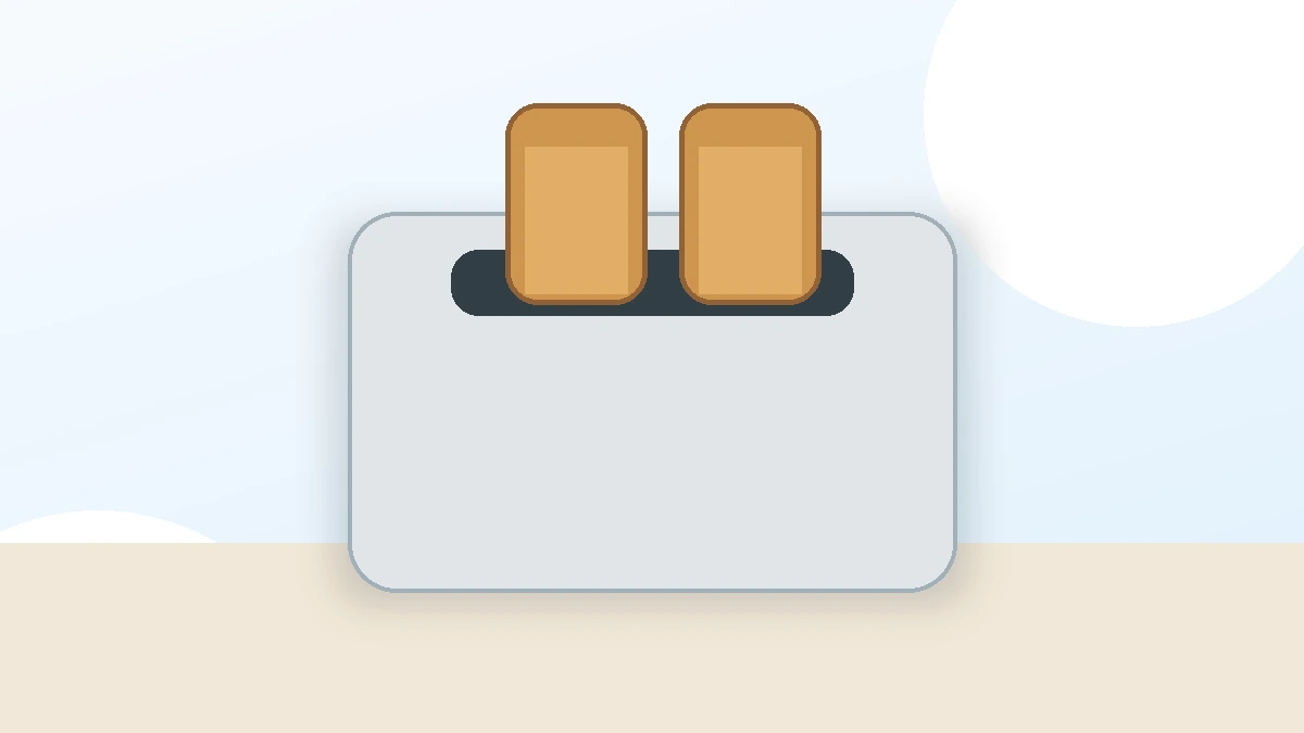 Redaktionelle Illustration: Zwei-Scheiben-Toaster mit Toastbrot